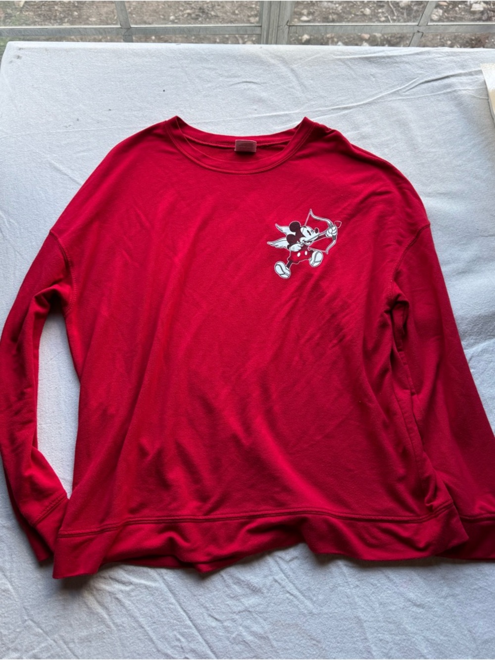 Disney Red Mickey Mouse Crewneck Sweatshirt
